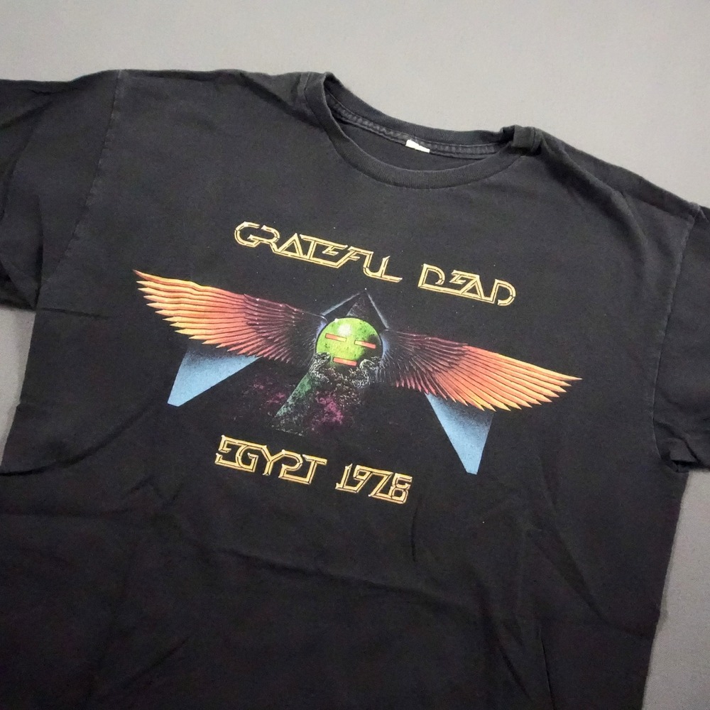 Grateful Dead Egypt 1978 Graphic Crewneck Men T-Shirt S Retro Black
